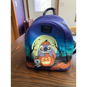 Disney Loungefly Stitch Pumpkin Halloween Small Backpack 2025